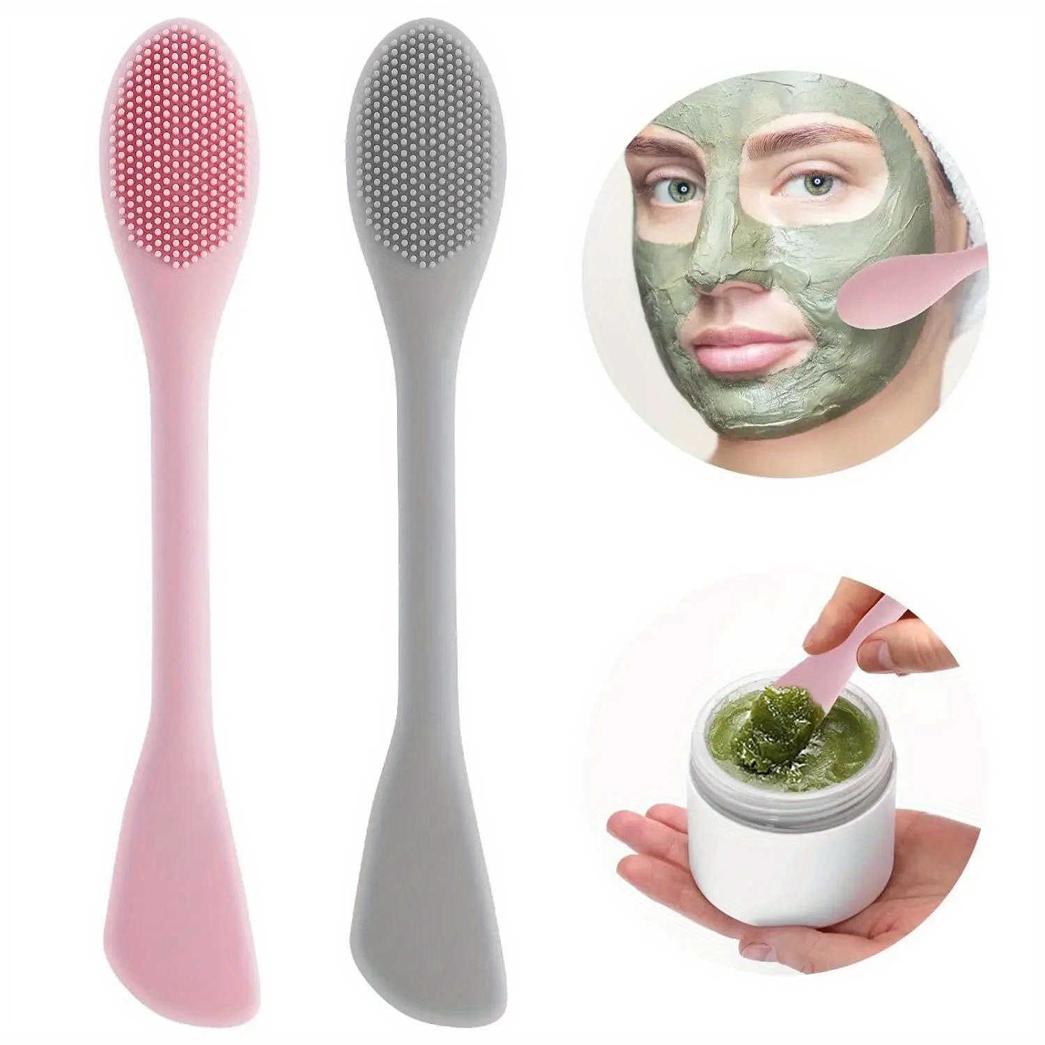 Wax Applicator Pad - Dubbele kop gezichtsmaskerborstel Siliconen applicator Lepel